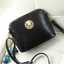 SHELL Badge Head Portrait PU LEATHER 2016 Fashion Designer Brand High Quality Women Handbag Tote Shoulder