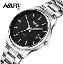 Alta calidad nuevos relojes del hombre del calendario relojes Steel Band ronda Dial analógico quartzwatches, hombres relojes de pulsera, regalo de vacaciones