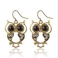 2015 Hypoallergenic Vintage Elegant Lady Chic Shimmer Rhinestone Hollow Owl Ear Lovely Girls Dangle Earrings