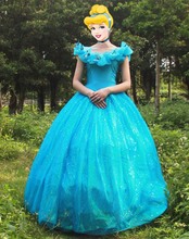 Women Cinderella Dress Costume Clothing Butterfly Movie Style Cosplay Costume Dresses Top Quality Aschenputtel La Cenerentola