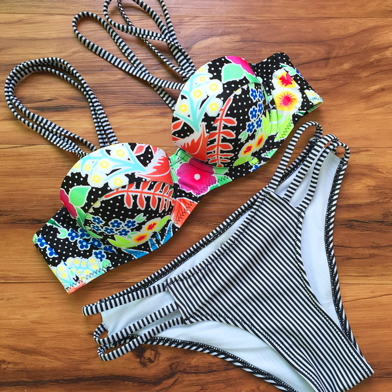 2015 комплект бикини сексуальные пляж отпечатано купальник женщины купальный костюм бикини бразильские майо де бейн