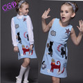 Baby Girls Dress 2016 Brand Sleeveless Princess Dress for Girls Clothes Graffiti Pattern Designer Kids Dresses