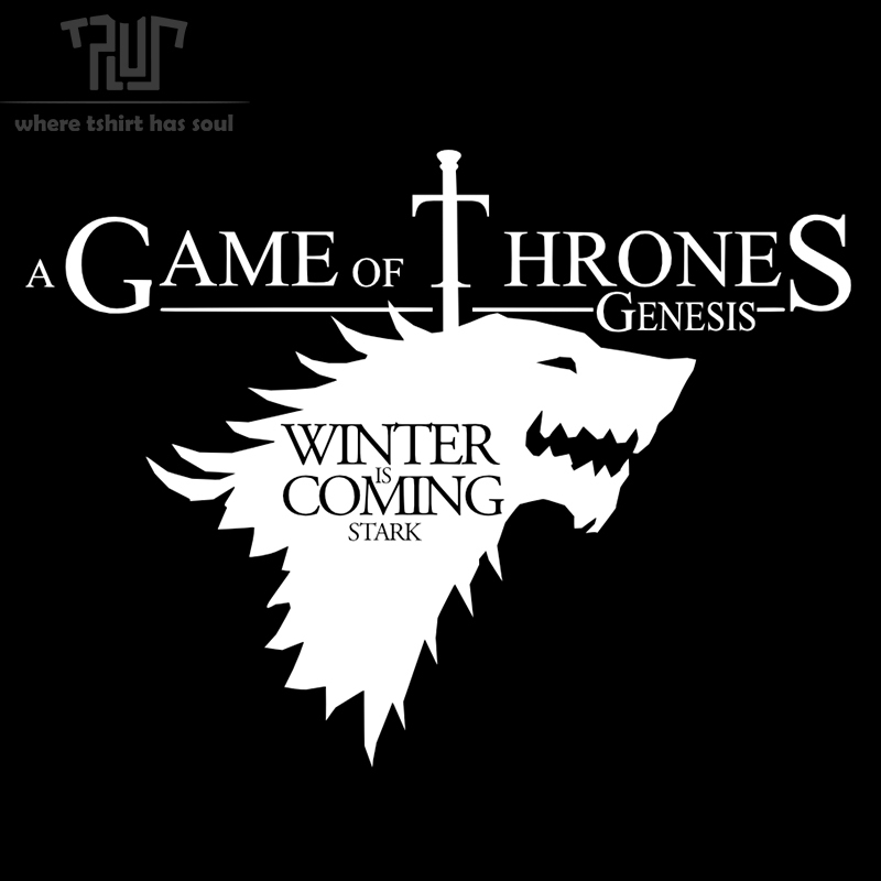 FREE SHIPPING game of thrones GOT winter is coming men black t shirt crew neck 100