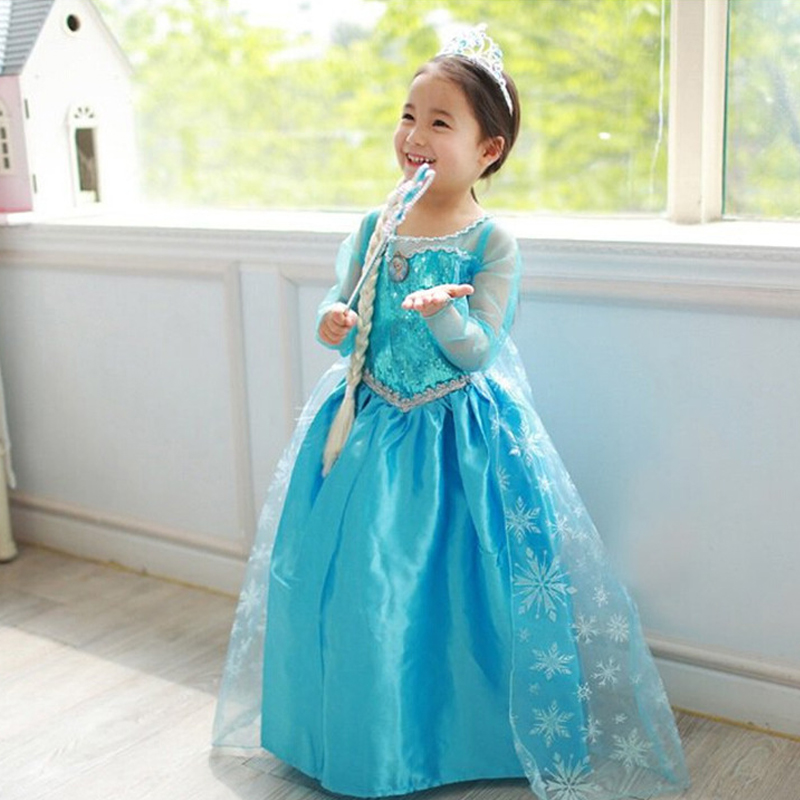 elza dress anna costume elsa vestido princess ana disfraz vestido princesa girl reine des neiges azul robe fille vestidos longos - Robe Anna Reine Des Neiges elza dress anna costume elsa vestido princess ana disfraz vestido princesa girl reine des neiges azul robe fille vestidos longos - Robe Anna Reine Des Neiges