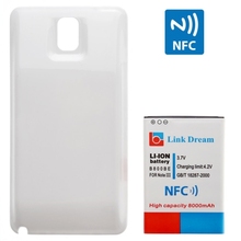 High Capacity 8000mAh Mobile Phone Battery with NFC Cover Back Door for Samsung Galaxy Note 3