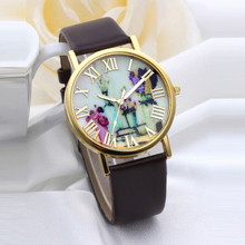 Excellent Quality Women s Quartz Watches Vases Dial Leather Band Quartz Analog Wrist Watches Clock Relogio