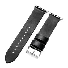 Fashion Black & Brown Color Leather Watch Strap Band For Apple Smart Watches Free Shipping