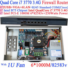 Firewall Router B75 Barebone Router con 6 Gigabit 82583 v Lan Intel Quad Core i7 3770 3.4 Ghz CPU LGA1155