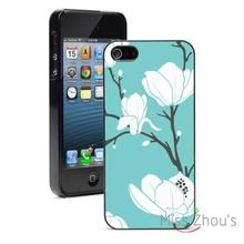 Light Blue Magnolia Flower Protector back skins mobile cellphone cases for iphone 4/4s 5/5s 5c SE 6/6s plus ipod touch 4/5/6