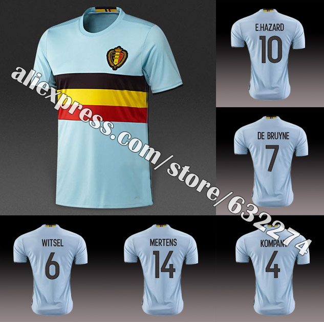 2016 Belgium Jersey away LUKAKU HAZARD VERMAELEN Kompany ...