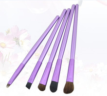 Purple Brand New Professional 5 pcs Makeup Brush Set tools Toiletry Kit Wool Brand Eyes Shadow
