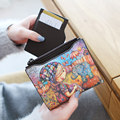 Lovely Cartoon Graffiti Ornament Money Clip Women Fashion Super thin Small Wallet Ladies Korean Style Press
