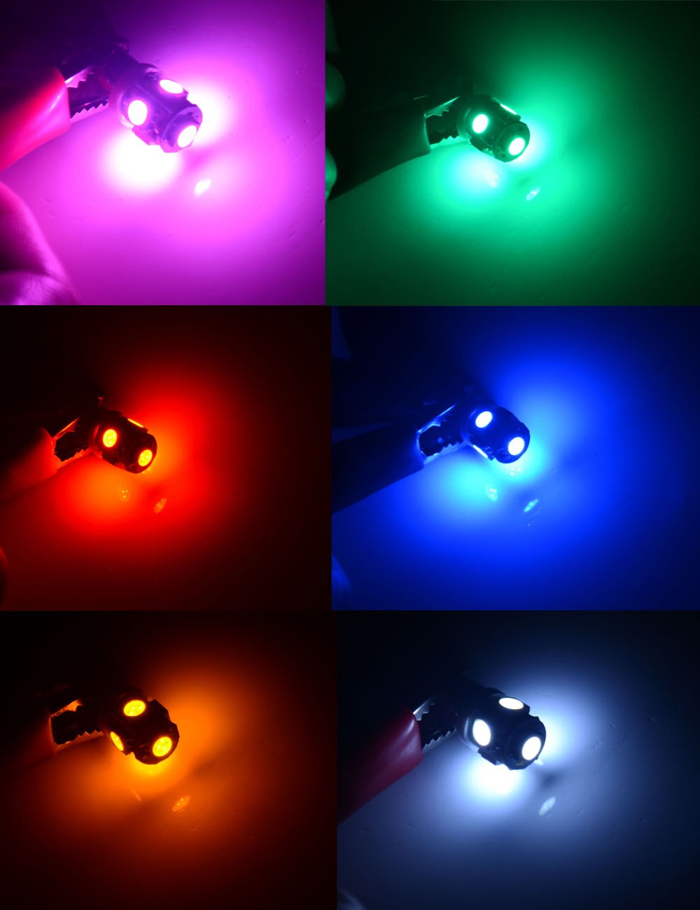 10x Car Marker Lamps T11 Ba9s T4w LED Bulb 5 LEDS Tower 5050 led 96 Lumen