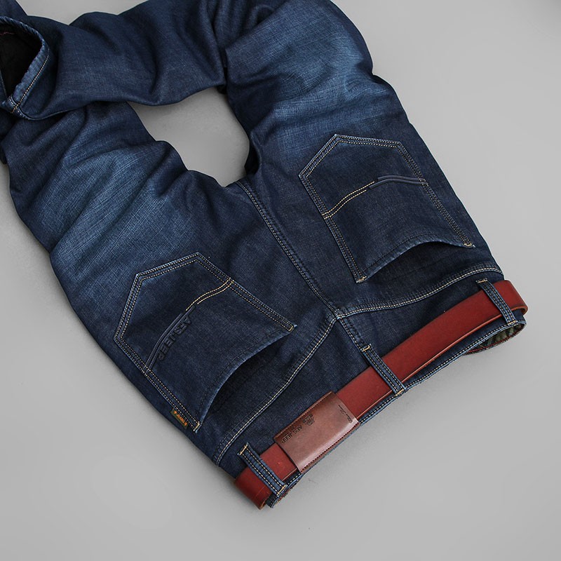2015 Autumn Winter Fleece Men Jeans High Quality Casual Blue Mid Waist Straight Denim Jeans Long Pants Plus Size AFS JEEP 30~42 (17)