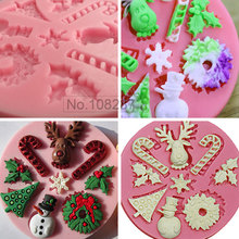 Christmas Tree/Leaf/Deer/Snowman Silicone Mold Fondant Cake Decoration Tools Moule Chocolate Mold Kitchen Accessories SM-275