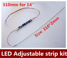 310mm Adjustable brightness led backlight strip kit, 14inch laptop ccfl lcd to led wide panel screen Free shipping