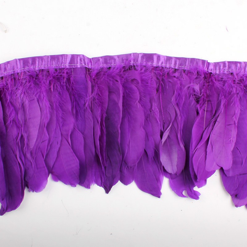 purple goose feather trim