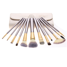 12 PCS Make up Brushes tools Beige Facial makeup brush kits Cosmetic Brush Set with beige