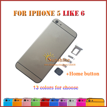 New For iPhone 5 like iPhone 6 6 mini Back Housing Metal Middle Frame Battery Cover for iPhone 5 Battery door High quality