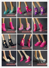 wholesale fashion Children kids baby toys Girls Gift Doll Accessories Mix Style Color20 Pair shoes For Barbie original Dolls 1/6
