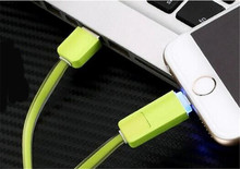 High Quality 8pin 2 in 1 Micro USB Cable Sync Data Charger Cable For iPhone 5 6 6S Plus Samsung S3 S4 S5 Android Phone