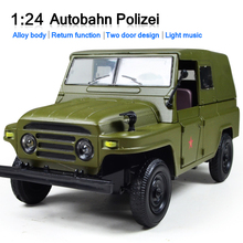 ShengHui 1/24 Масштаб Военный Джип Модель Литья Под Давлением Готовой Металлический Сплав Модель Автомобиля Игрушка Сбор