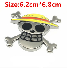 Cartoon One Piece Luffy new 3D stereo metal modified car stickers affixed to the body casual labeling