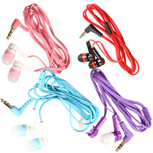 Hot 3.5mm In-Ear Earphone Candy Color Symmetric Headphone Flat Cable Versatile New Arrival Promotion EMS DHL Free Shipping Mail