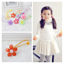 Elastic hair bands gum with colorful Floral flower hair accessories for girl braids.