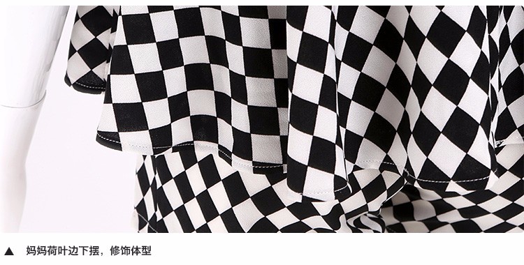 New Arrival 2015 Mother and Daughter Dresses Classic Plaid White and Black Casual Summer Dress (12)