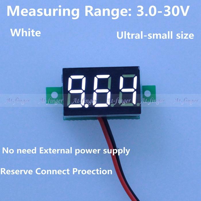 battery monitor DC 3-30V car digital volt voltage panel meter gauge auto voltmeter battery monitor with White Led display