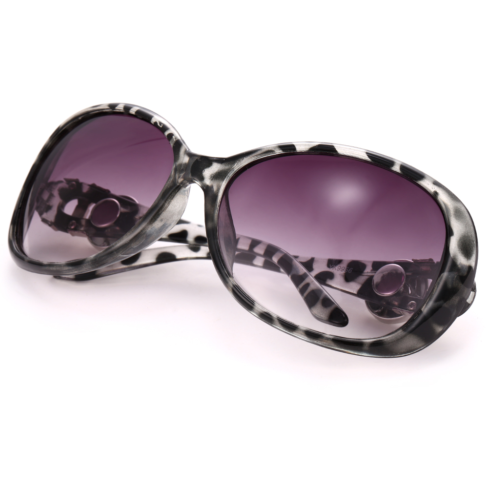 New Snap Jewelry Leopard Snap Button Sunglasses Retro Oval Glasses