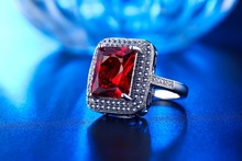 White gold filled Wedding Rings For Women Ruby Red CZ Diamond fashion Silver Jewelry Cubic Zircon Classic anel anillo