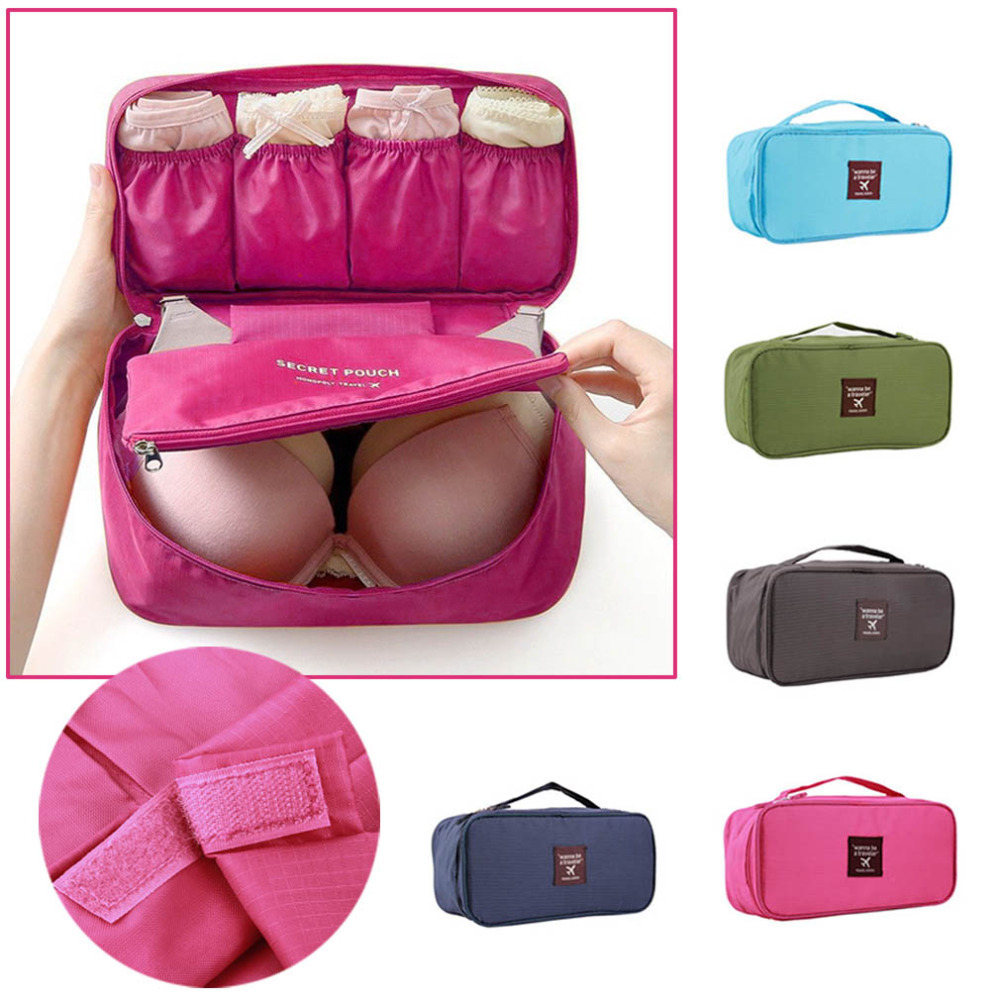 Bra Underwear Lingerie Travel Bag for Women Organizer Trip Handbag Luggage Traveling Bag Pouch Case Suitcase