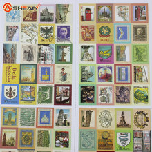 80 pcs/lot (1 bag) DIY Vintage Retro Stamp Stickers London Paris Prince Alice Sticky Scrapbooking Paper