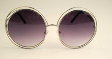 2015 NEW High quality Elegant Round Wire Frame Sunglasses Women mirror gradient Glasses shades Oversized Eyeglasses