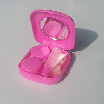 1pc Pocket Mini Contact Lens Case Travel Kit Easy Carry Mirror Container Holder Free Shipping