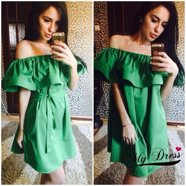 Green-Summer-dress-2015-fashion-women-s-100-Cotton-made-ruffle-mini-one-piece-dress-good-quality