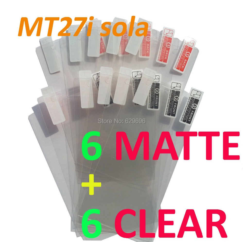 6pcs Clear 6pcs Matte protective film anti glare phone bags cases screen protector For SONY MT27i