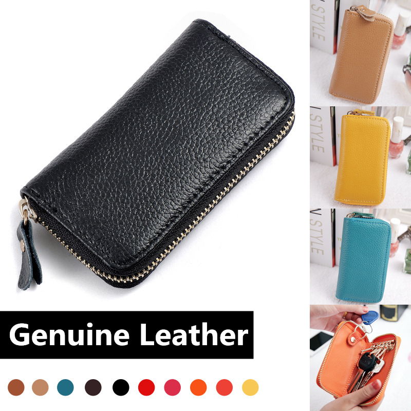 High Quality Genuine Leather Key Wallet 2015 New Arrival Car Key Holder Small Coin Purses Holders Zipper Housekeeper For Keys 
