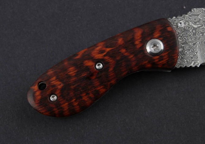 New mini snake wood grain Damascus outdoor camping knife pocket pocket knife free shipping