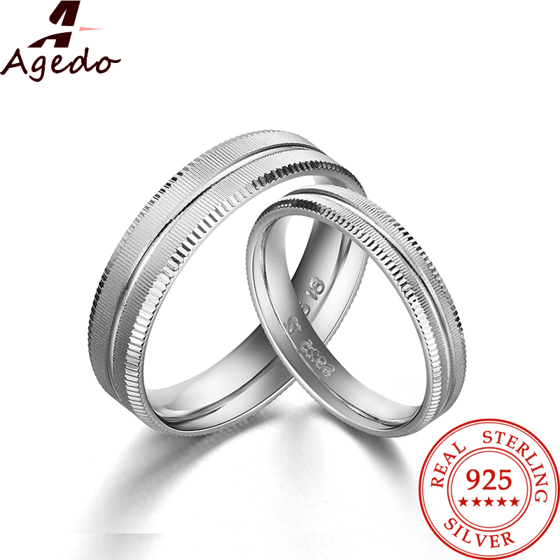 dazzling fashion frosted couple rings solid real 925 sterling silver jewelry white 18k gold plated 1 - Wedding Ring Prices dazzling fashion frosted couple rings solid real 925 sterling silver jewelry white 18k gold plated 1 - Wedding Ring Prices