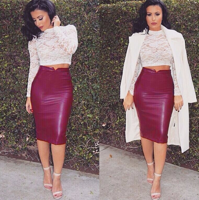 high waist leather skirt (3)