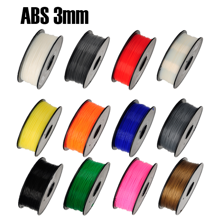 ABS 3mm 1Kg spool Plastic Rod Rubber Ribbon Consumables Material Refills for MakerBot RepRap UP Mendel