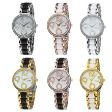 Wh307 personalidad Elegance Big marcadores Digital color doble correa de reloj QuartzLady de pulsera de cuarzo
