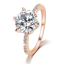 2016 New Christmas Gift High quality Silver Gold Plated Crystal Ring Fine Jewelry Wedding Rings For Women Accessory anillo