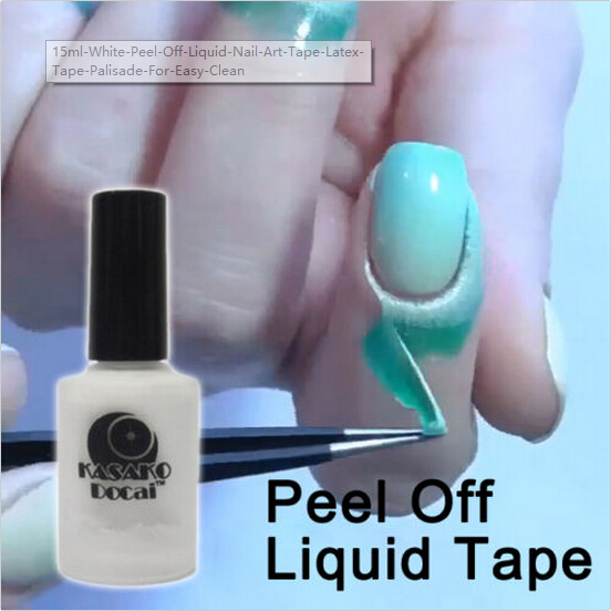 15ml White Peel Off Liquid Nail Art Tape Latex Tape Palisade For Easy Clean Base Gel