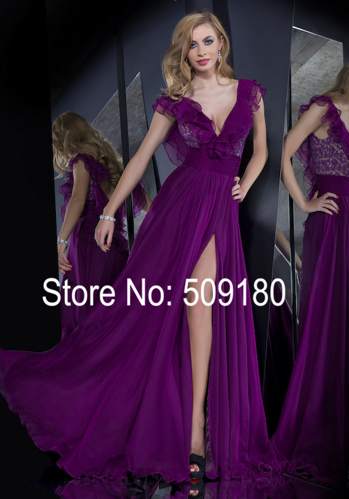 Plus size purple evening dresses