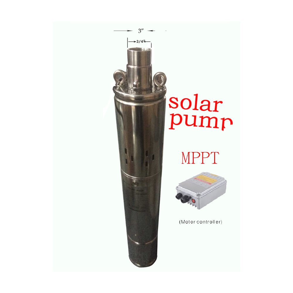 solar pump,24v 270w solar submersible energy borehole water pump free shipping 3SPS1.5/95-D24/270