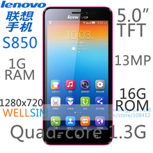 Original Lenovo S850 Multi language Mobile phone 5 0TFT 1280x720 MTK6582 Quadcore1 3G 1GRAM 16GROM Android4